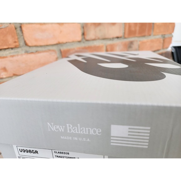 SHOE BOX ONLY New Balance Made in USA Grey White Sz 10-11.5 990 Series BOX Empty - Picture 2 of 6